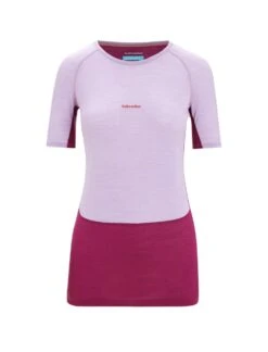 Icebreaker Women 125 Zoneknit Ss Crewe Purple Gaze/Go Berry/Cb