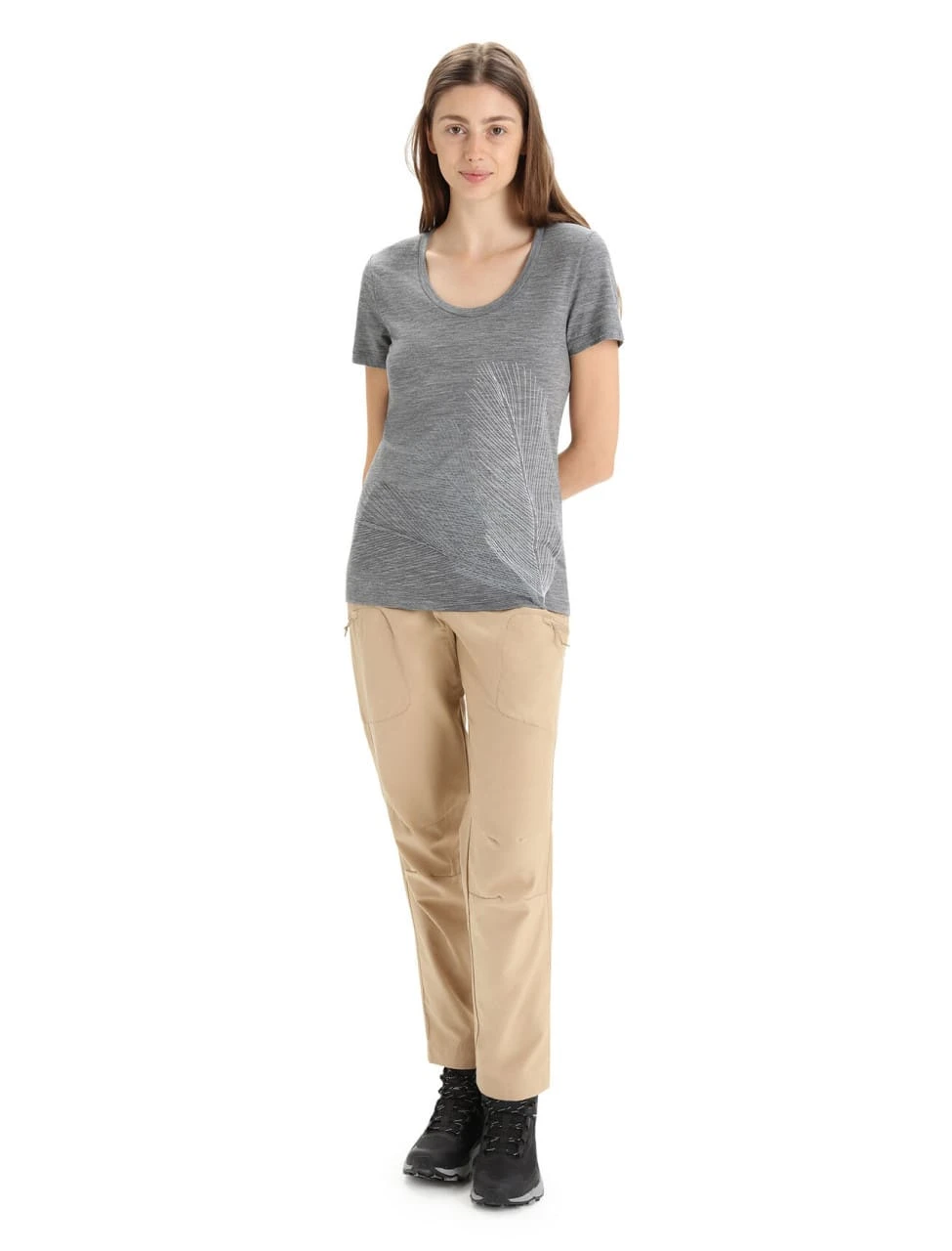 Icebreaker Women Tech Lite II SS Scoop Tee Plume Gritstone Hthr 4 Icebreaker Women Tech Lite II SS Scoop Tee Plume Gritstone Hthr – Bild 2