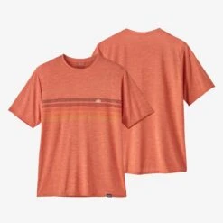 Patagonia M'S Cap Cool Daily Graphic Shirt Line Logo Ridge Stripe: Quartz Coral X-Dye