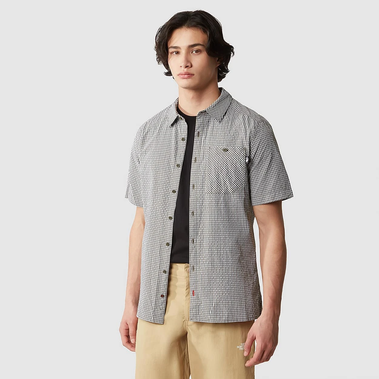 The North Face Mens S/S Hypress Shirt Taupe Green Plaid 6 The North Face Mens S/S Hypress Shirt Taupe Green Plaid – Bild 4