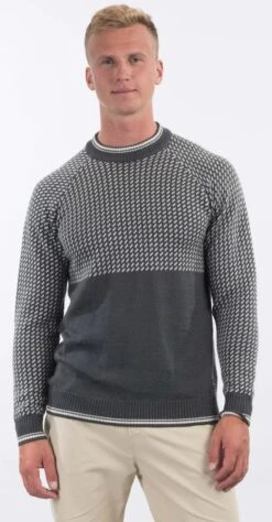 Bergans Alvdal Wool Jumper Men -TROLKID Bekleidung Geschaft bergans alvdal wool jumper dkgrey vanilla white 1 1280x1280