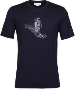 Icebreaker Men Tech Lite II SS Tee Skiing Yeti - Midnight Navy